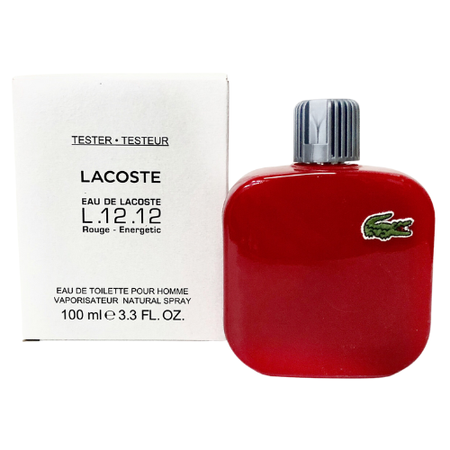 Lacoste Eau De Lacoste L.12.12 Rouge - Energetic Pour Homme EDT 100 ml / 3.3 Fl. oz. Tester